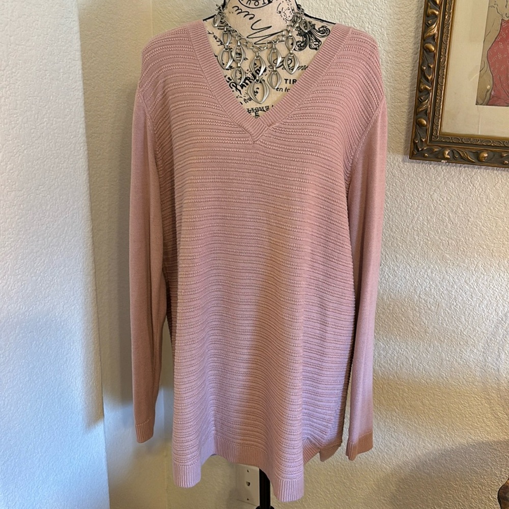Hilary Radley Ribbed V-neck Sweater